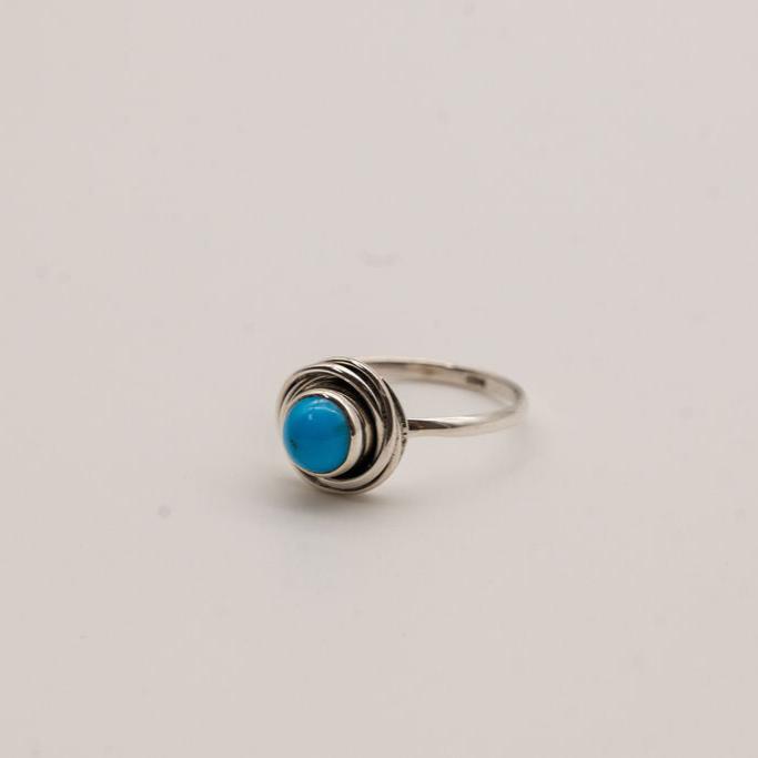 Wrapped Arizona Turquoise and Sterling Silver Rings