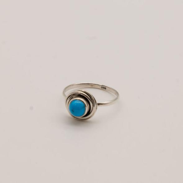 Wrapped Arizona Turquoise and Sterling Silver Rings