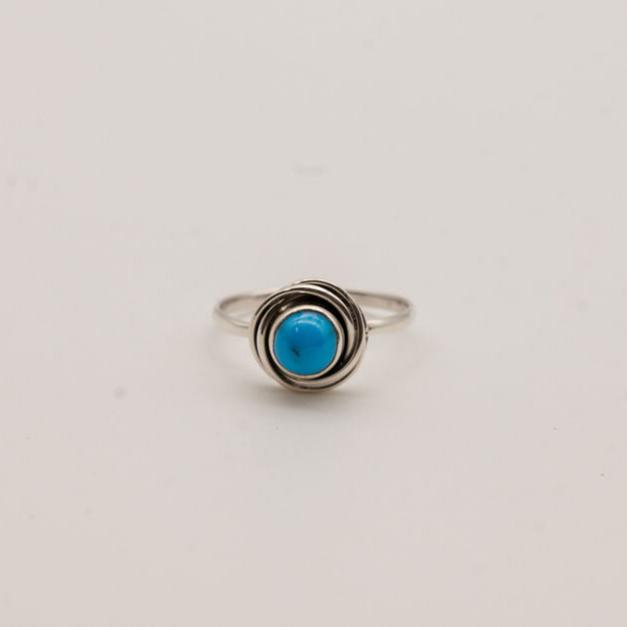 Wrapped Arizona Turquoise and Sterling Silver Rings