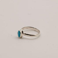 Small Turquoise and Sterling Silver Ring- Size 7