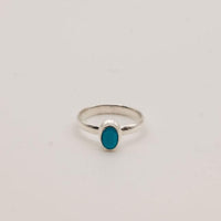 Small Turquoise and Sterling Silver Ring- Size 7