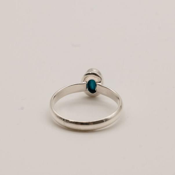 Small Turquoise and Sterling Silver Ring- Size 7