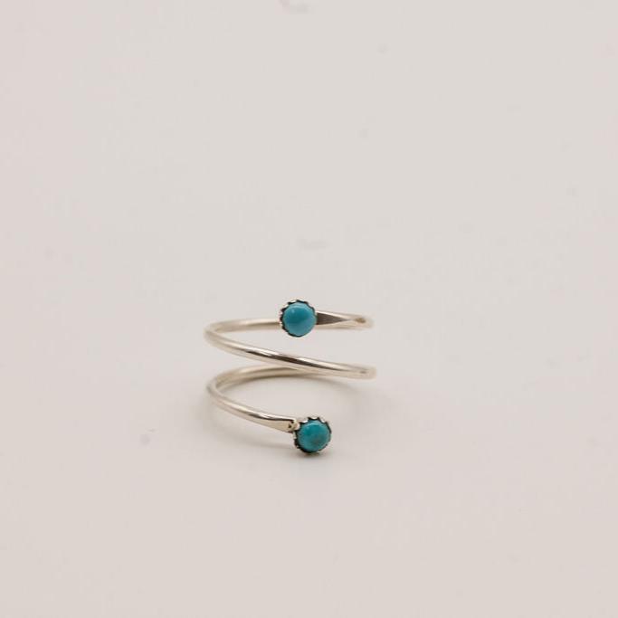 Turquoise and Sterling Silver Adjustable Ring