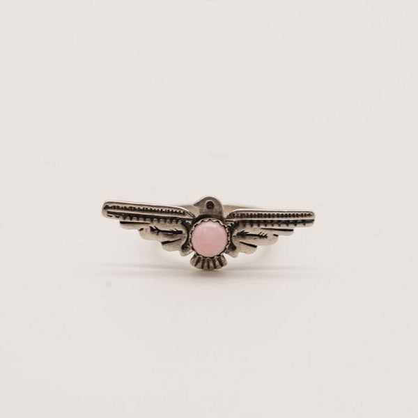 Pink Conch Thunderbird Ring-Size 6