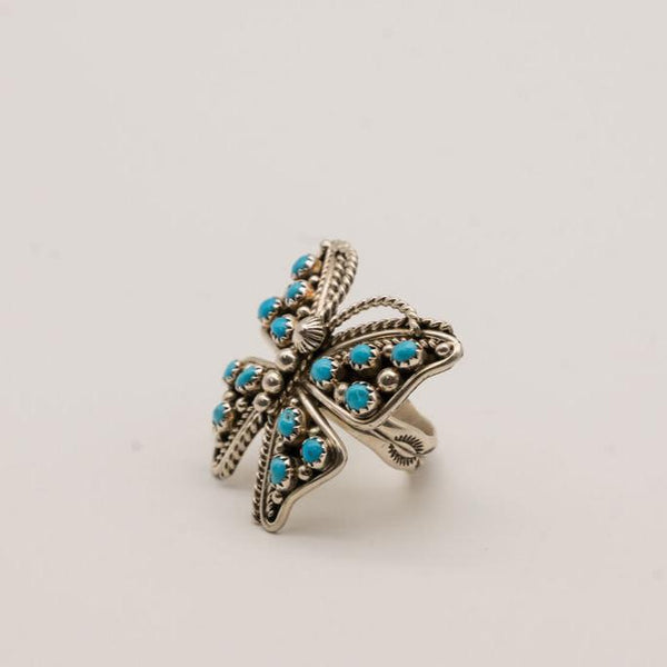 Turquoise Butterfly and Sterling Silver Ring