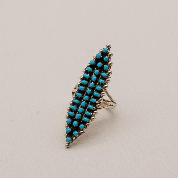 Native American Sterling Silver and Turqoise Ring