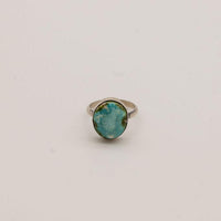 Round Turquoise and Sterling Silver Ring