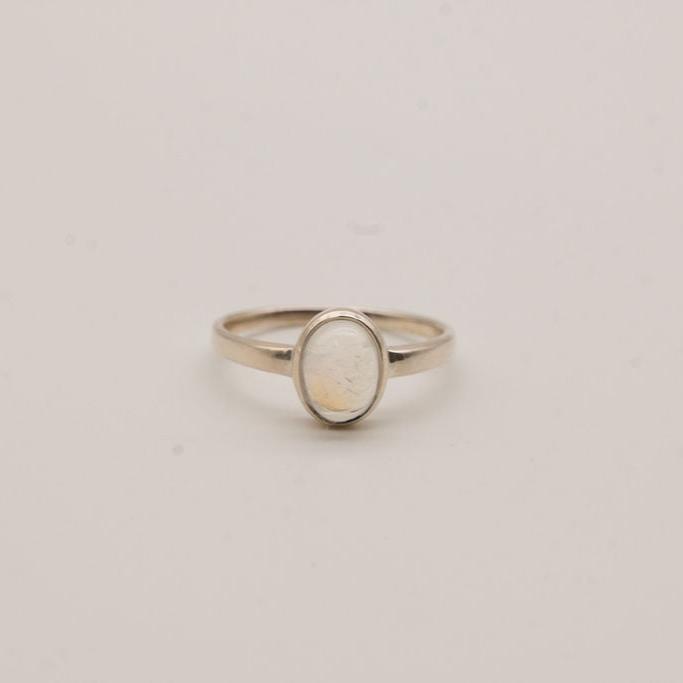 Dainty Moonstone Sterling Silver Rings