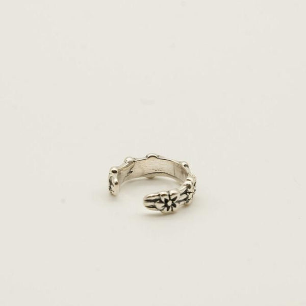 6 Raised Flowers Sterling Silver Toe ring