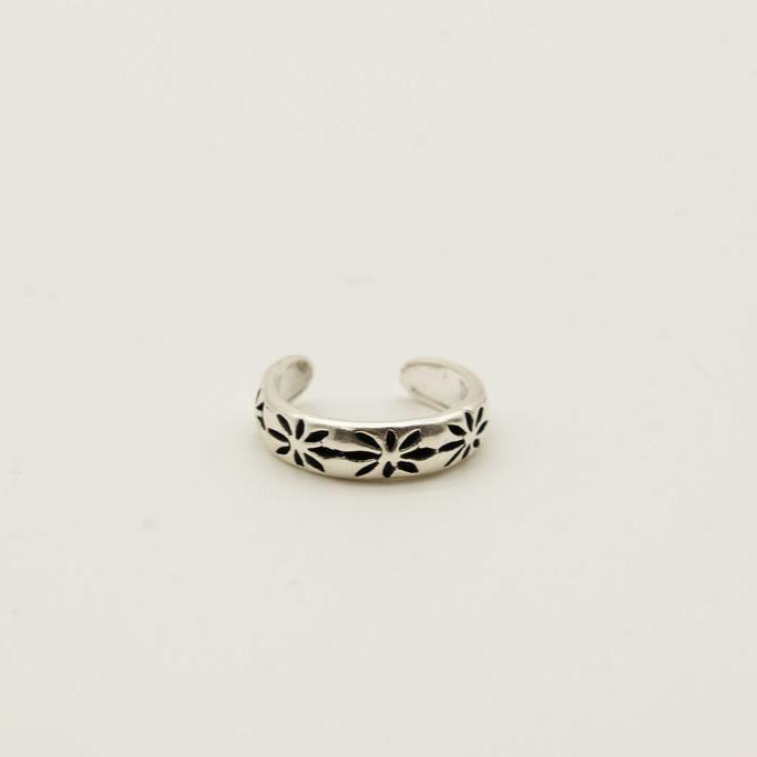 Simple Flower Sterling Silver Toe Ring