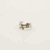 Orange Butterfly and Flower Sterling Toe Ring