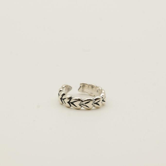 Overlapped Hearts Sterling Silver Toe Rings