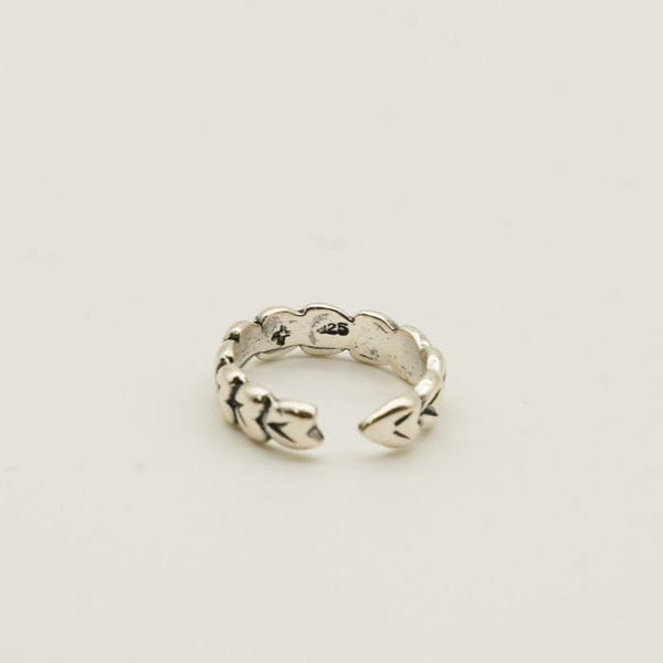 Overlapped Hearts Sterling Silver Toe Rings