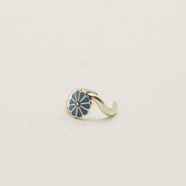 Blue Flower Sterling Silver Toe Ring