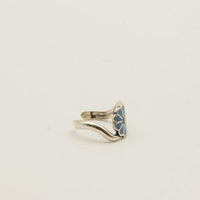 Blue Flower Sterling Silver Toe Ring