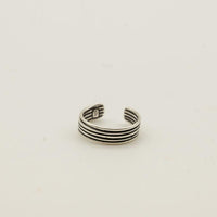 Plain Striped Sterling Silver Toe Ring