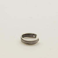 Plain Striped Sterling Silver Toe Ring