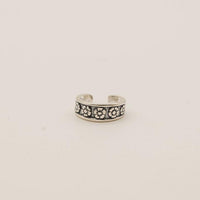 Sunken Flowers Sterling Silver Toe Ring