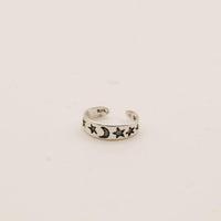 Center Moon Sterling Silver Toe Ring