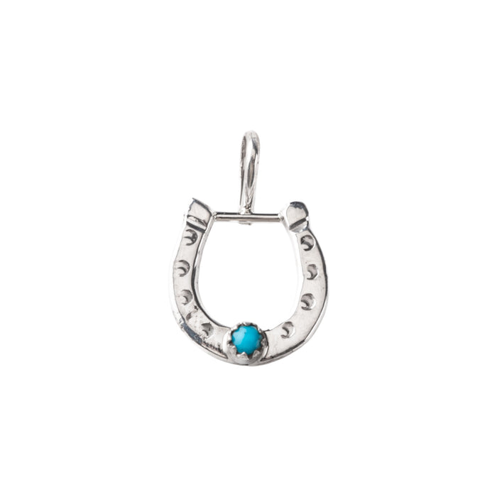 Sterling Silver Turquoise Horseshoe Pendant