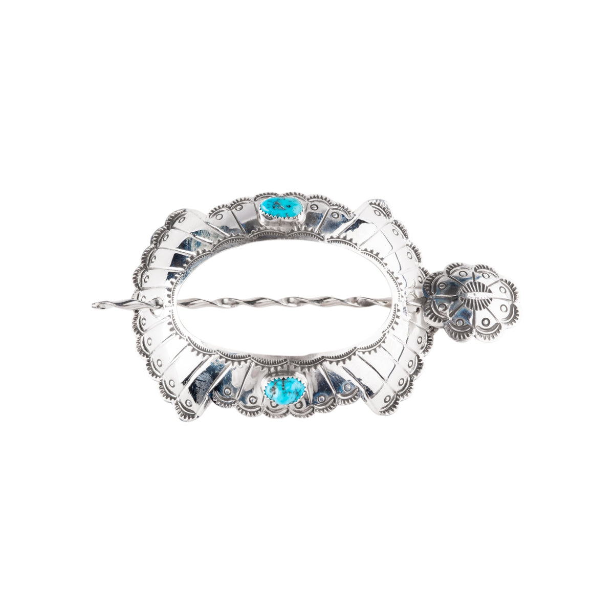 Sterling Silver Turquoise Hair Pin