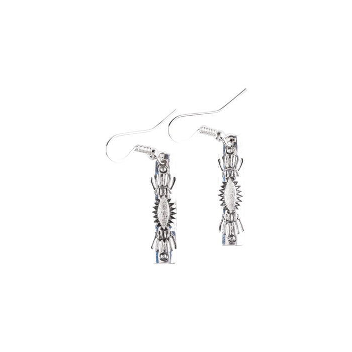 Sterling Silver Aztec Earrings