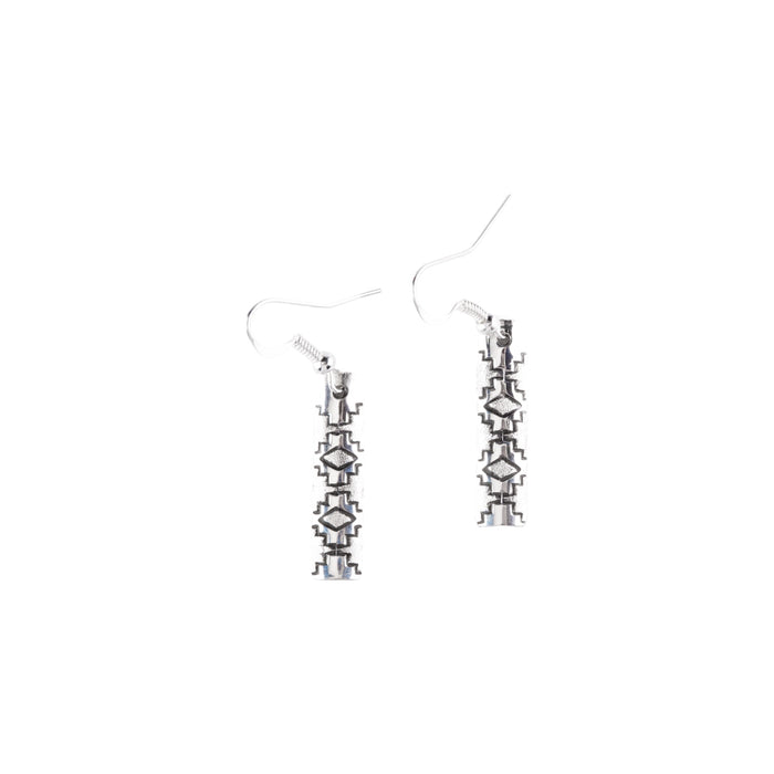 Sterling Silver Aztec Earrings