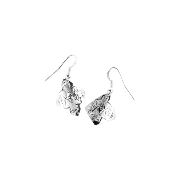 Sterling Silver Aztec Earrings