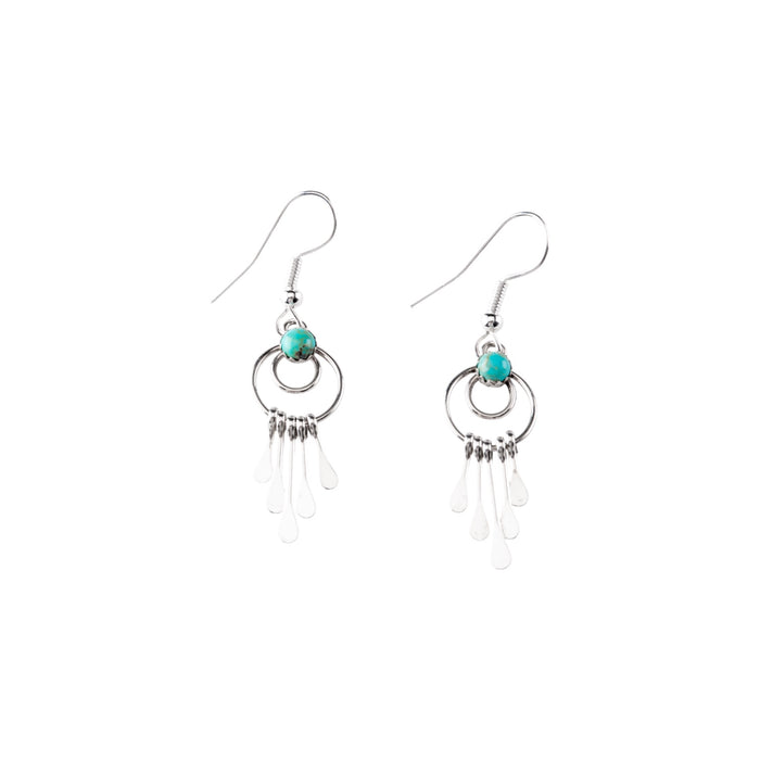 Sterling Silver Turquoise Zuni Dangle Earrings