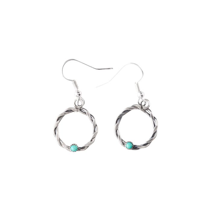 Sterling Silver Turquoise Twist Earrings