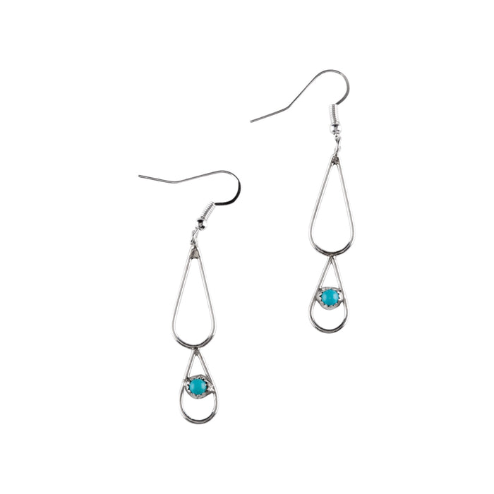 Sterling Silver Turquoise Teardrop Earrings