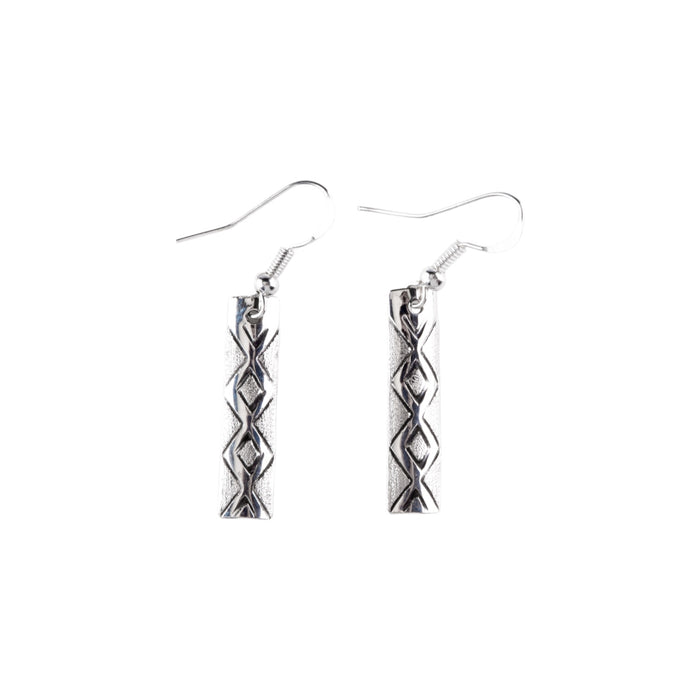Sterling Silver Aztec Earrings