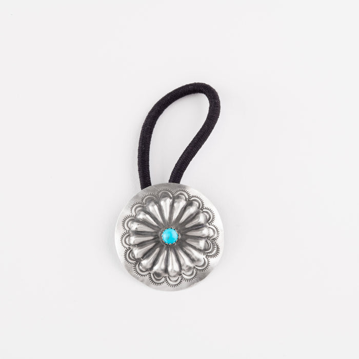 Sterling Silver Turquoise Concho Hair-tie
