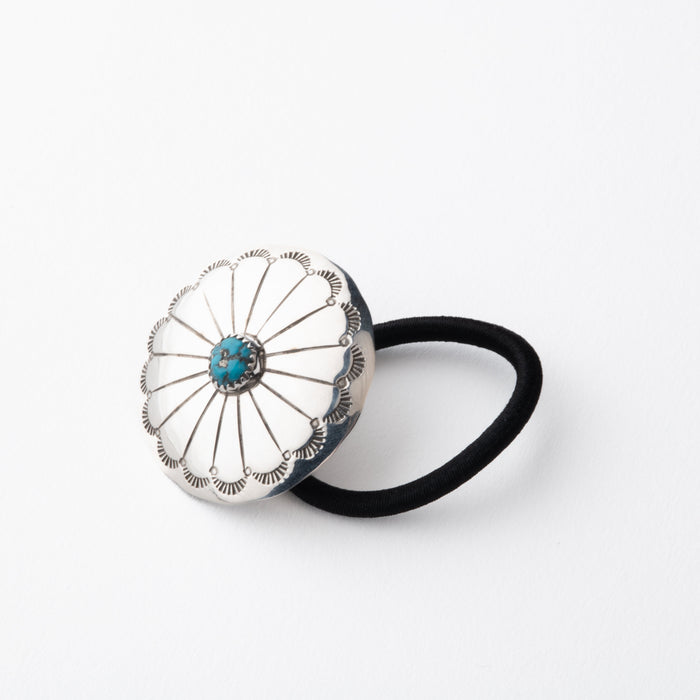 Sterling Silver Turquoise Concho Hair-tie