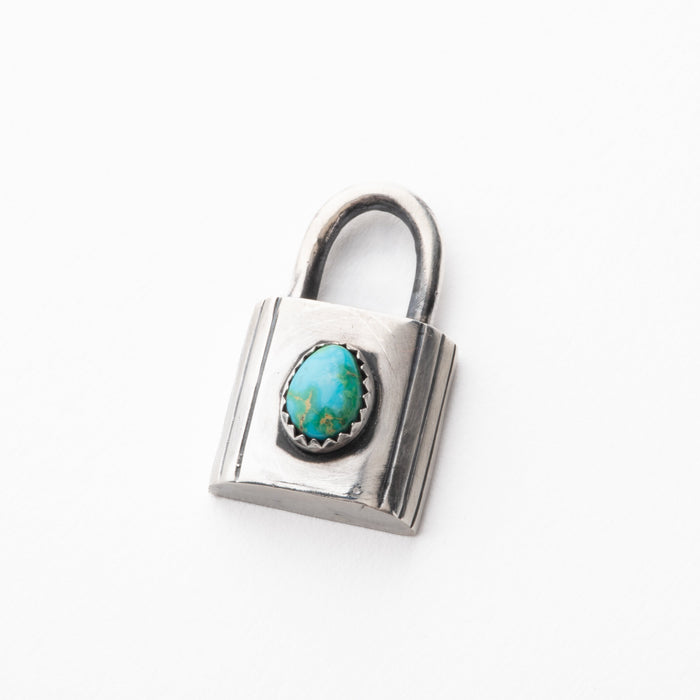 Sterling Silver Turquoise Lock Pendant