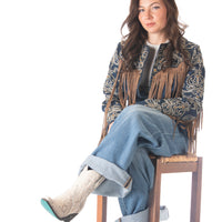 Scully Fringe Denim Embroidered Jacket