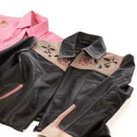 Scully Ladies Black & Tan Leather Zip Up Jacket