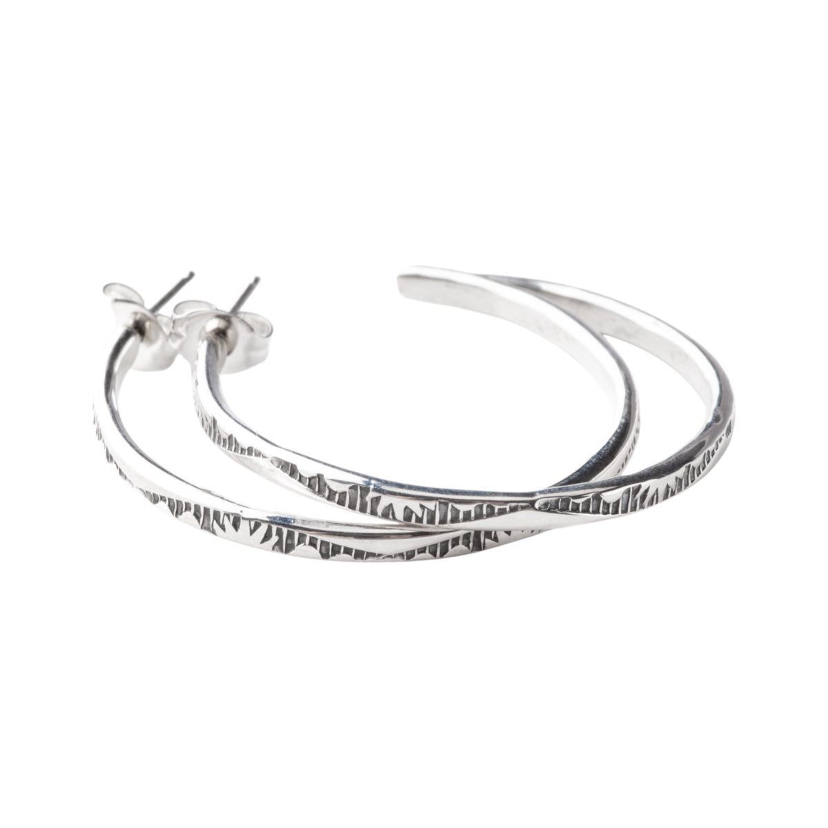 Sterling Silver Open Hoop Earrings
