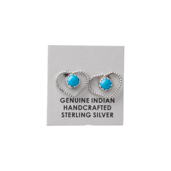 Sterling Silver Turquoise Heart Earrings