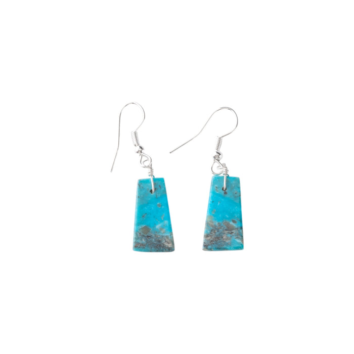 Turquoise Sterling Silver Trapezoid Earrings