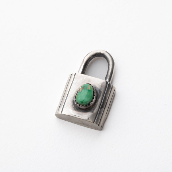 Sterling Silver Turquoise Lock Pendant