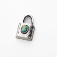 Sterling Silver Turquoise Lock Pendant