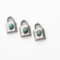 Sterling Silver Turquoise Lock Pendant