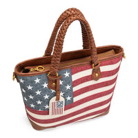 Montana West American Flag Braided Concealed Carry Tote Bag