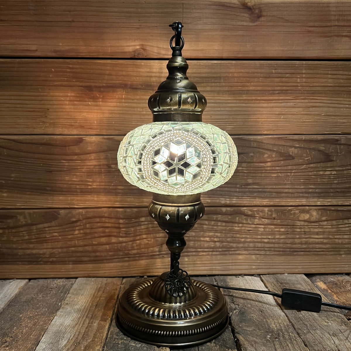 Handmade Half a Heart Turkish Lamps - White