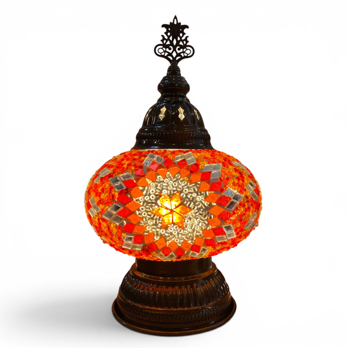 7” Turkish Table Lamp Orange