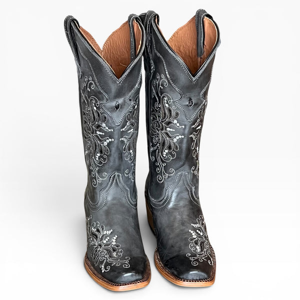 Tanner Mark Medina Women’s Grey with Black Shimmer Butterfly Inlay