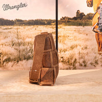 Wrangler Woven Tooled Grid Panel Crossbody Bag