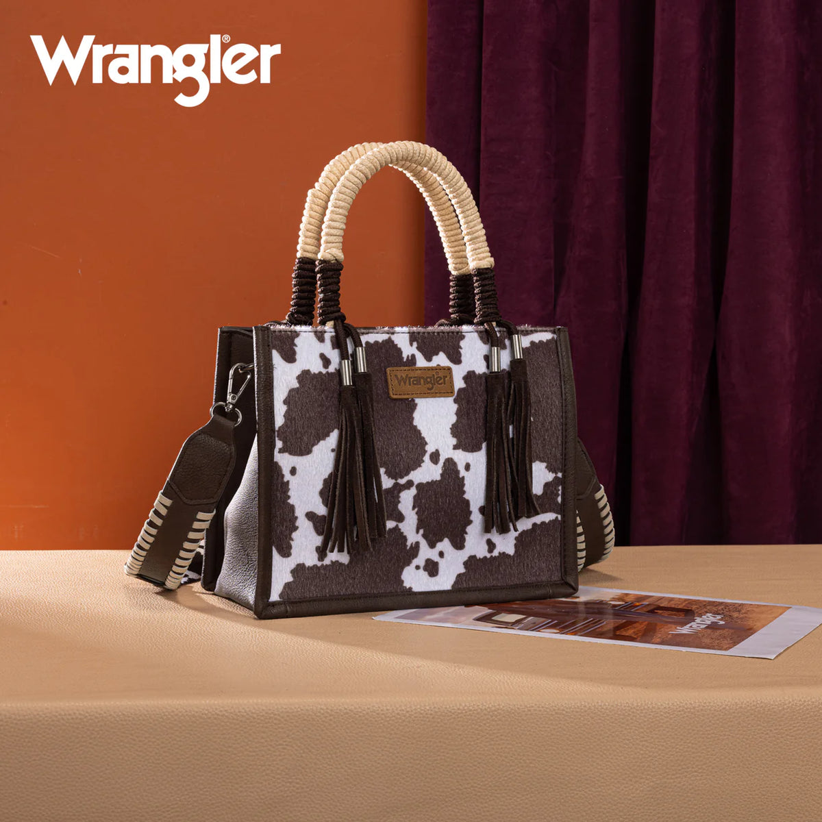 Wrangler Cow Print Tote Crossbody