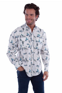Men’s Cactus Print Snap Shirt